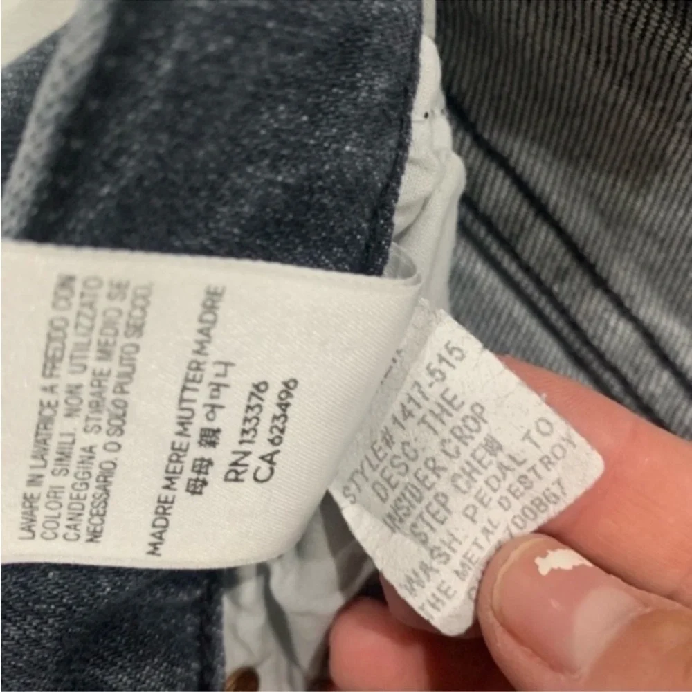 ✅ Mother SUPERIOR Jeans The Insider Crop Step Chew in Pedal To The Pedal Destroy